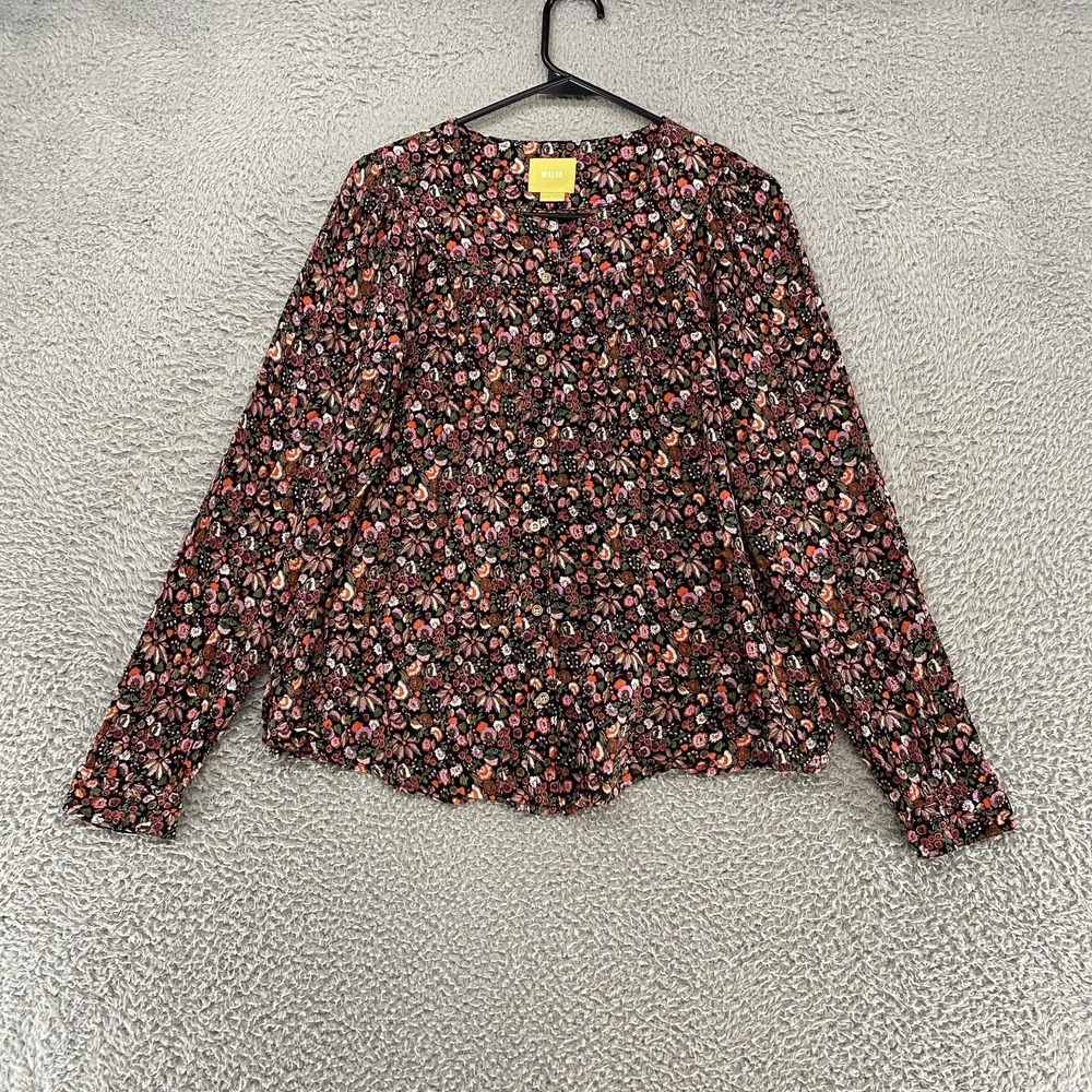 Maeve Blouse Womens Medium Floral Button Front Top‎ Anthropologie Office Work